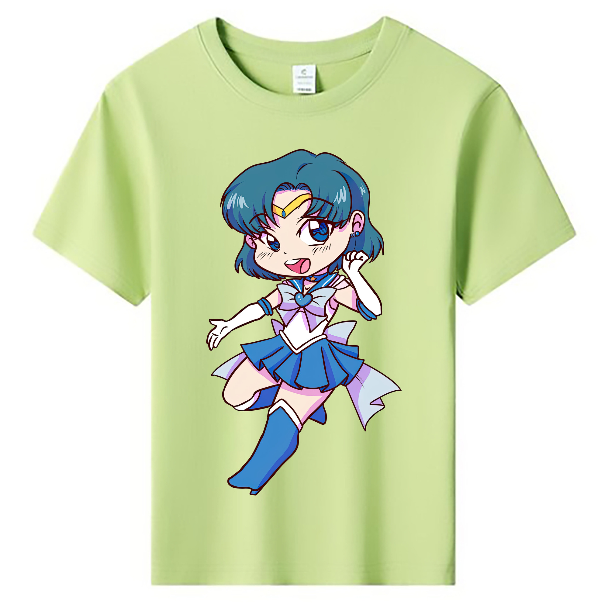 （画像用） 美少女戦士セーラームーン 水野 亜美 みずの あみ Sailor Moon Mizuno Ami 綿100％キッズTシャツ（フロントプリント）